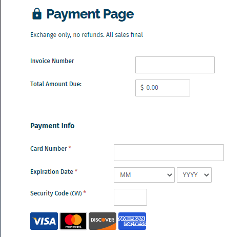 Hosted payment page TIPS - CardConnect Paradise